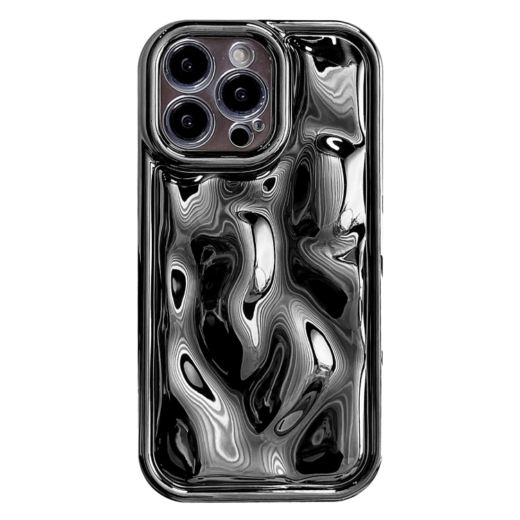 

For iPhone 15 Pro Electroplating Meteorite Texture TPU Phone Case(Black)