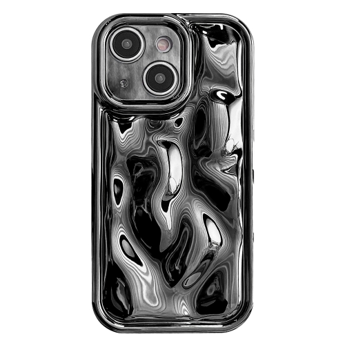 

For iPhone 15 Electroplating Meteorite Texture TPU Phone Case(Black)