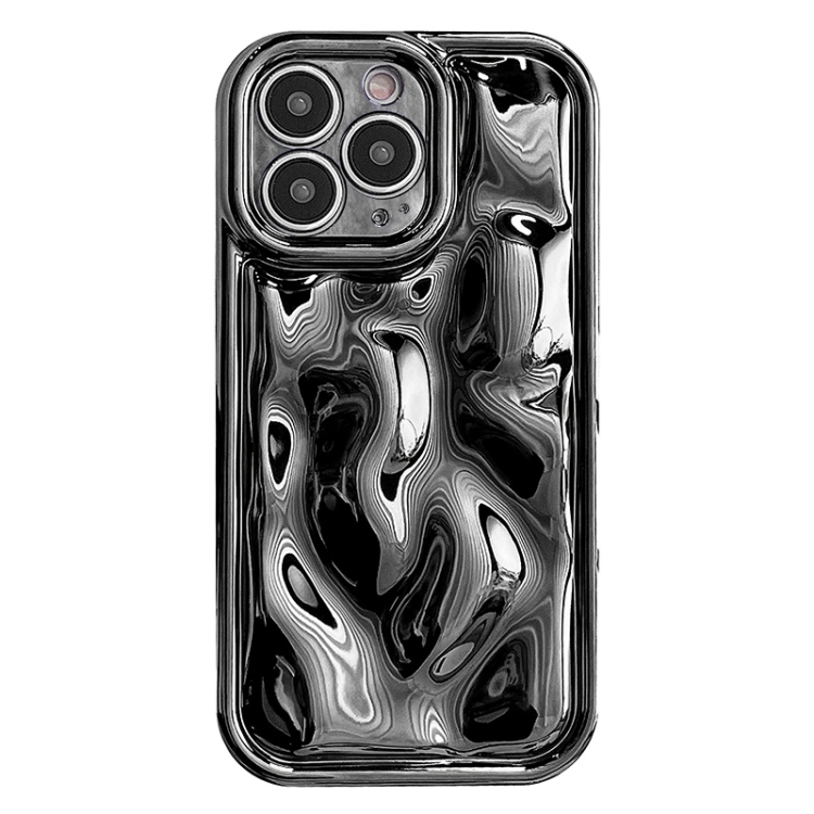 

For iPhone 16 Pro Electroplating Meteorite Texture TPU Phone Case(Black)