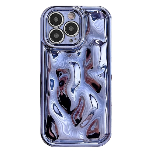 

For iPhone 16 Pro Electroplating Meteorite Texture TPU Phone Case(Blue)