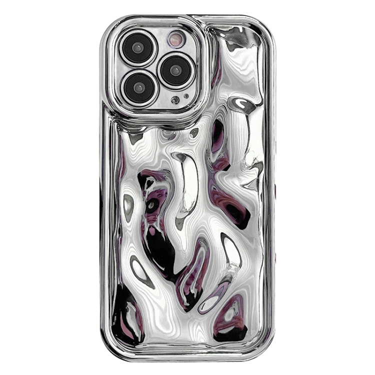 

For iPhone 16 Pro Electroplating Meteorite Texture TPU Phone Case(Silver)