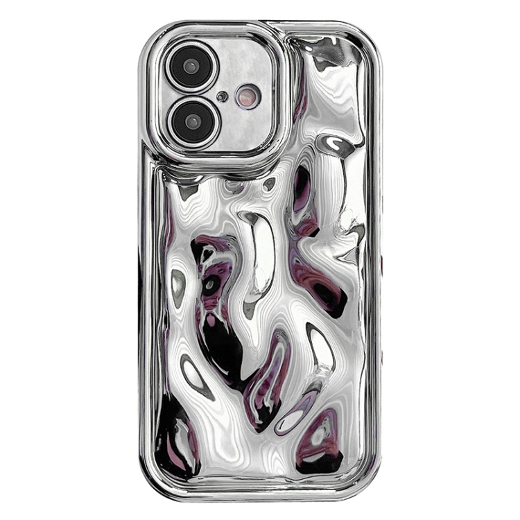 

For iPhone 16 Plus Electroplating Meteorite Texture TPU Phone Case(Silver)