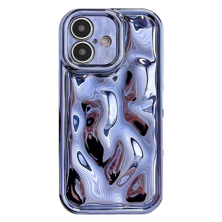 

For iPhone 16 Electroplating Meteorite Texture TPU Phone Case(Blue)