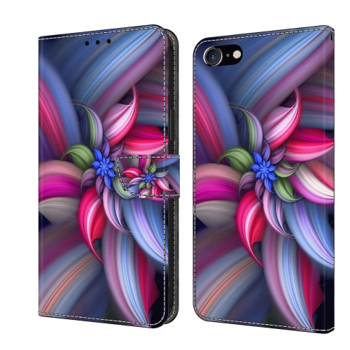 

For iPhone 6 Plus / 7 Plus / 8 Plus Crystal 3D Shockproof Protective Leather Phone Case(Colorful Flower)