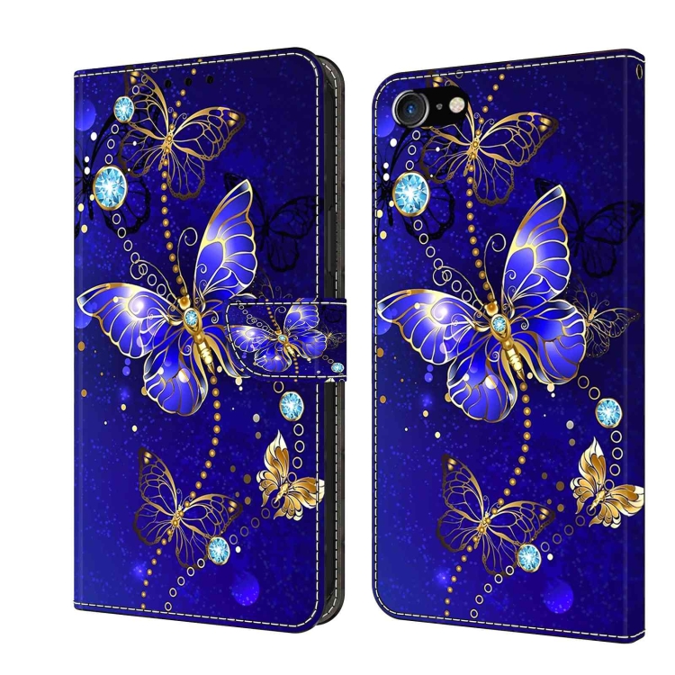 

For iPhone 6 Plus / 7 Plus / 8 Plus Crystal 3D Shockproof Protective Leather Phone Case(Diamond Butterfly)
