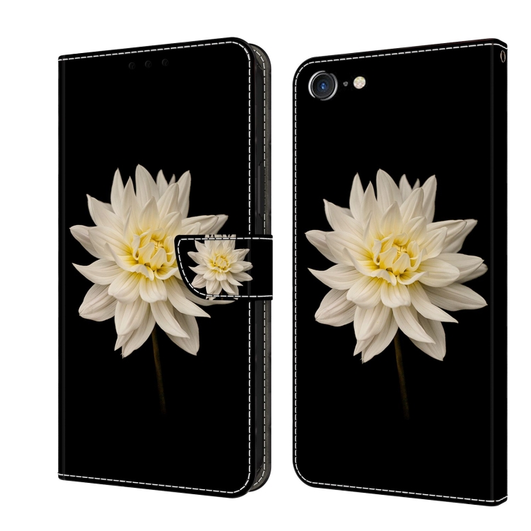 

For iPhone 6 / 7 Crystal 3D Shockproof Protective Leather Phone Case(White Flower)