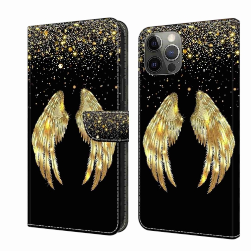 

For iPhone 11 Pro Crystal 3D Shockproof Protective Leather Phone Case(Golden Wings)