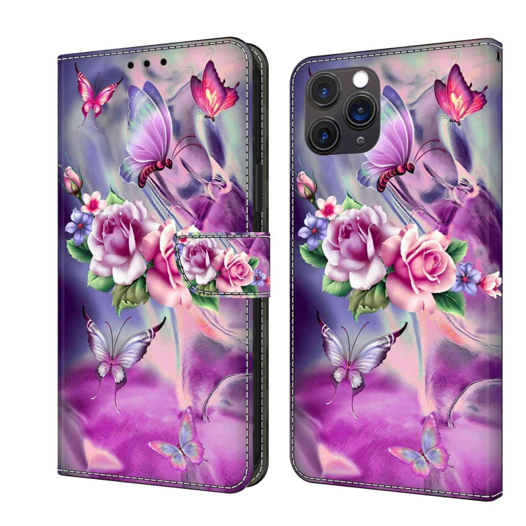 

For iPhone 11 Pro Max Crystal 3D Shockproof Protective Leather Phone Case(Butterfly)