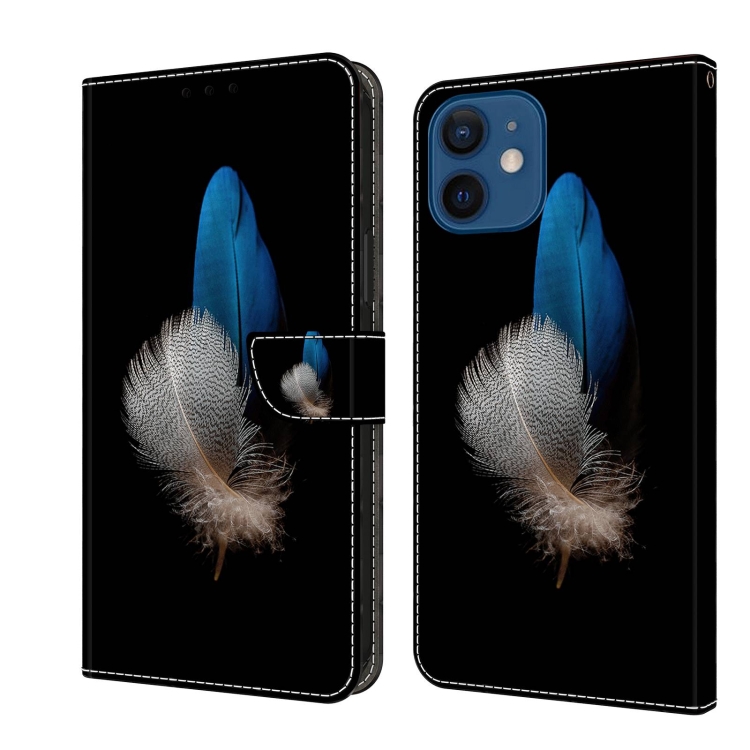 

For iPhone 12 mini / 13 mini Crystal 3D Shockproof Protective Leather Phone Case(Two Branches)