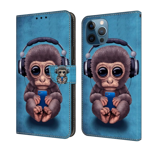 

For iPhone 12 Pro Max / 13 Pro Max Crystal 3D Shockproof Protective Leather Phone Case(Orangutan)