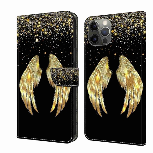 

For iPhone 12 / 12 Pro Crystal 3D Shockproof Protective Leather Phone Case(Golden Wings)