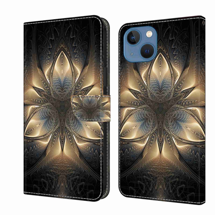 

For iPhone 13 / 14 Crystal 3D Shockproof Protective Leather Phone Case(Luminous Building)