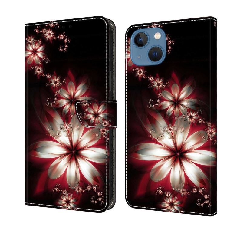 

For iPhone 13 / 14 Crystal 3D Shockproof Protective Leather Phone Case(Fantastic Flower)