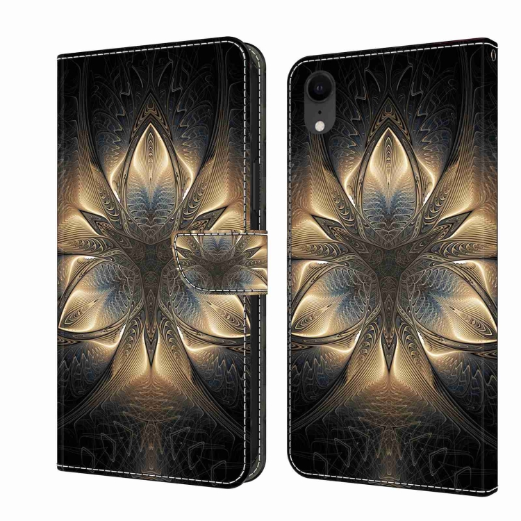 

For iPhone XR Crystal 3D Shockproof Protective Leather Phone Case(Luminous Building)