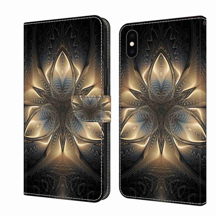 

For iPhone XS Max Crystal 3D Shockproof Protective Leather Phone Case(Luminous Building)
