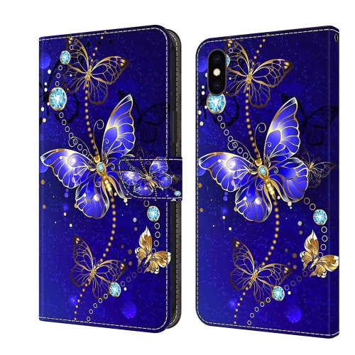 

For iPhone XS Max Crystal 3D Shockproof Protective Leather Phone Case(Diamond Butterfly)