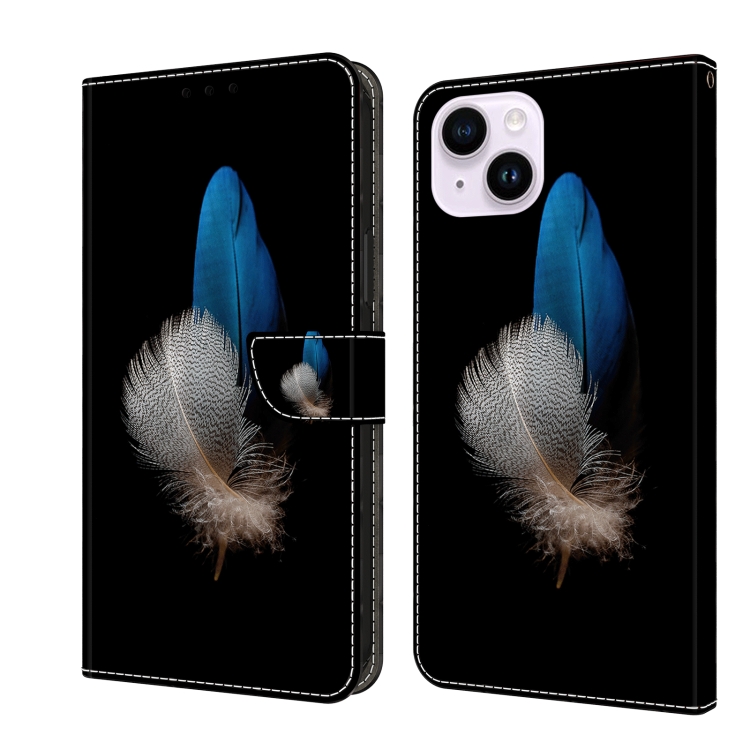 

For iPhone 15 Plus Crystal 3D Shockproof Protective Leather Phone Case(Two Branches)