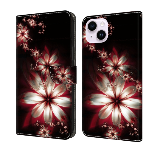 

For iPhone 15 Plus Crystal 3D Shockproof Protective Leather Phone Case(Fantastic Flower)