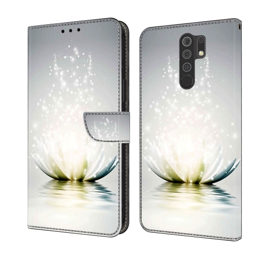 

For Xiaomi Redmi 9 Crystal 3D Shockproof Protective Leather Phone Case(Light Lotus)