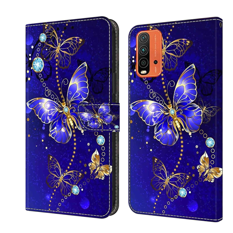 

For Xiaomi Redmi 9T Crystal 3D Shockproof Protective Leather Phone Case(Diamond Butterfly)