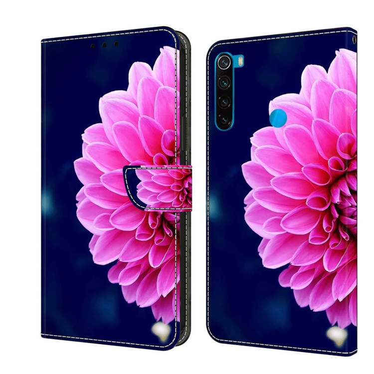 

For Xiaomi Redmi Note 8 Crystal 3D Shockproof Protective Leather Phone Case(Pink Petals)
