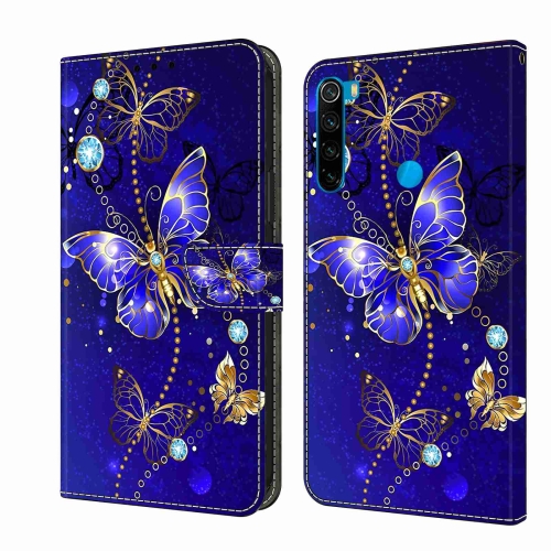 

For Xiaomi Redmi Note 8 Crystal 3D Shockproof Protective Leather Phone Case(Diamond Butterfly)