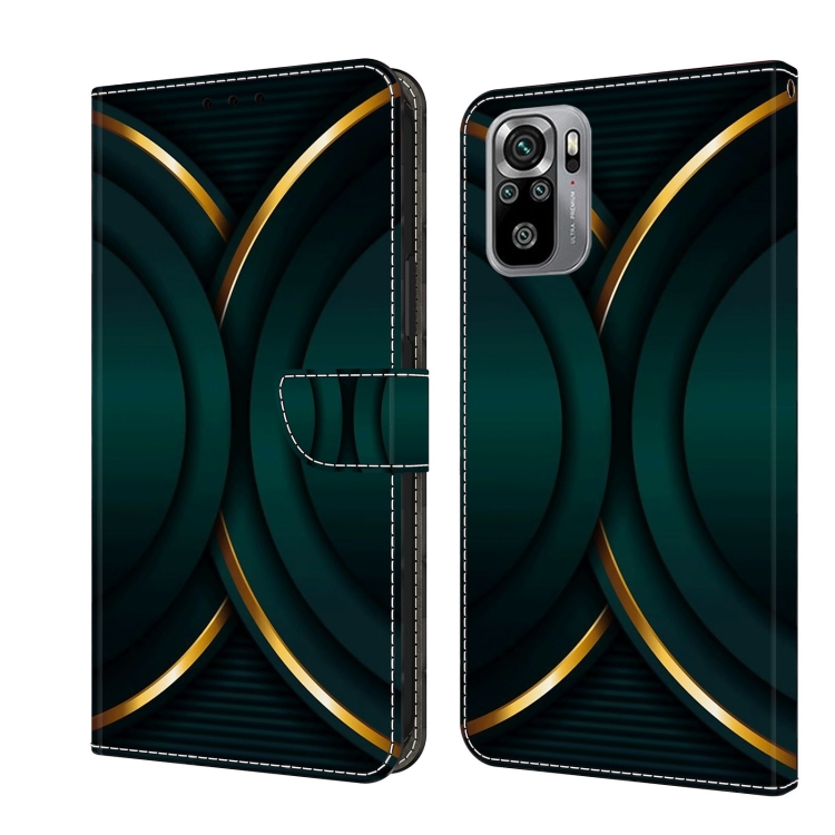 

For Xiaomi Redmi Note 10 4G Crystal 3D Shockproof Protective Leather Phone Case(Gold Outline)