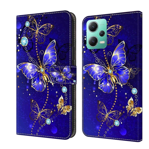 

For Xiaomi Redmi Note 12 5G Global / Poco X5 Crystal 3D Shockproof Protective Leather Phone Case(Diamond Butterfly)