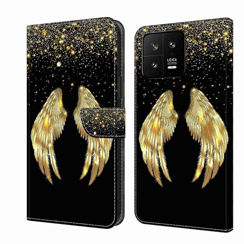 

For Xiaomi 13 Crystal 3D Shockproof Protective Leather Phone Case(Golden Wings)