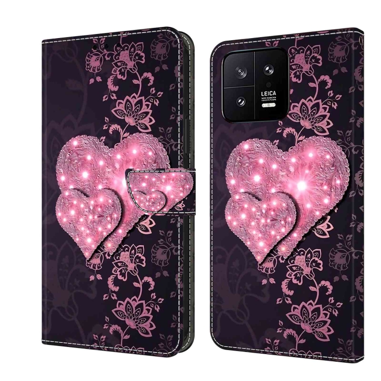 

For Xiaomi 13 Crystal 3D Shockproof Protective Leather Phone Case(Lace Love)