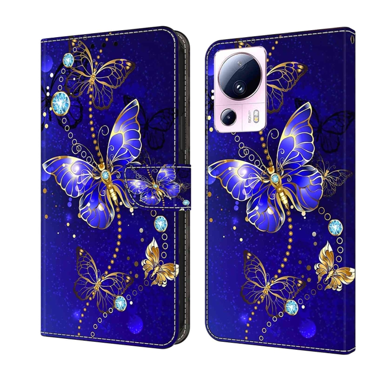 

For Xiaomi 13 Lite Crystal 3D Shockproof Protective Leather Phone Case(Diamond Butterfly)