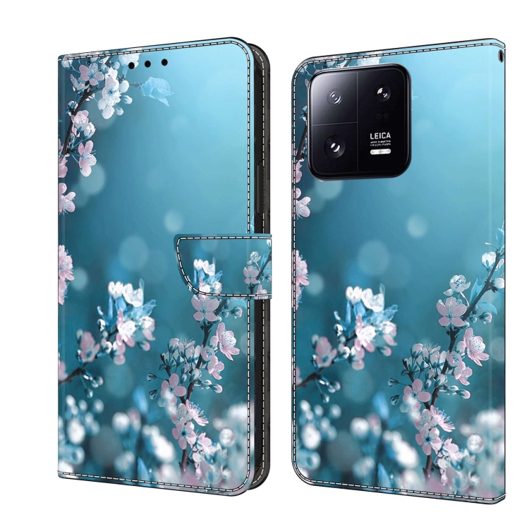 

For Xiaomi 13 Pro Crystal 3D Shockproof Protective Leather Phone Case(Plum Flower)