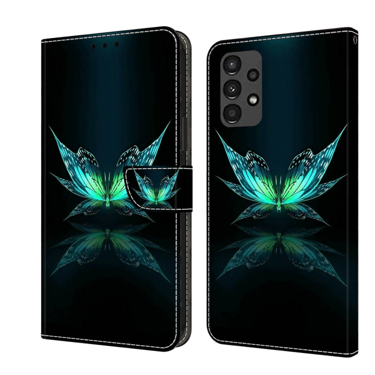 

For Samsung Galaxy A13 4G / 5G / A04S Crystal 3D Shockproof Protective Leather Phone Case(Reflection Dutterfly)