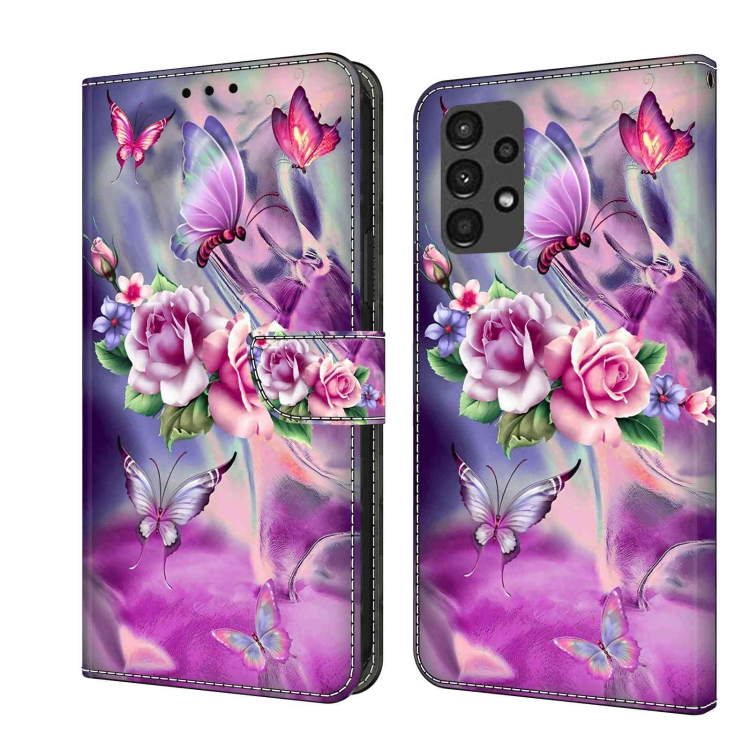 

For Samsung Galaxy A13 4G / 5G / A04S Crystal 3D Shockproof Protective Leather Phone Case(Butterfly)