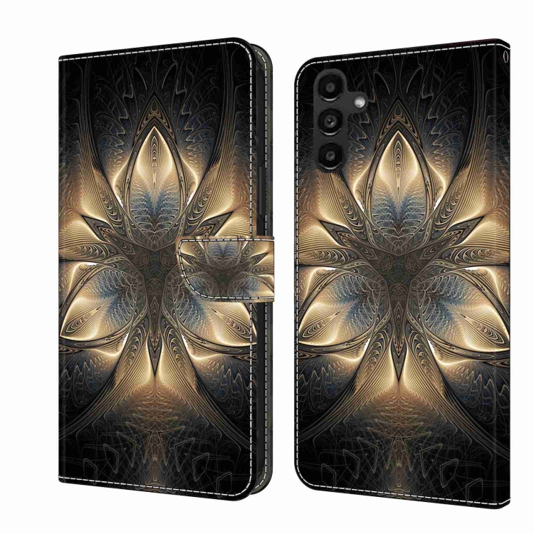 

For Samsung Galaxy A14 4G / 5G Crystal 3D Shockproof Protective Leather Phone Case(Luminous Building)