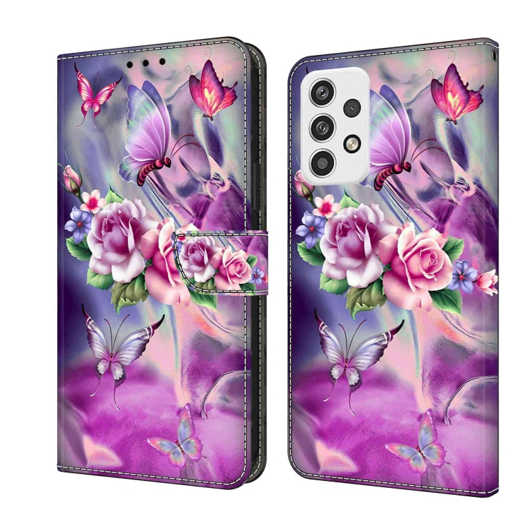 

For Samsung Galaxy A23 5G Crystal 3D Shockproof Protective Leather Phone Case(Butterfly)