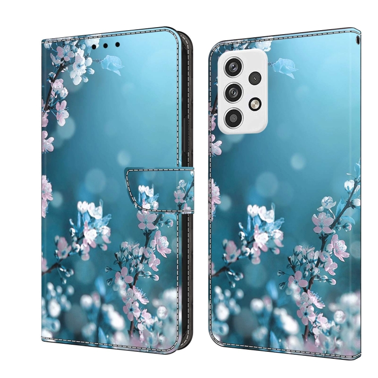 

For Samsung Galaxy A23 5G Crystal 3D Shockproof Protective Leather Phone Case(Plum Flower)