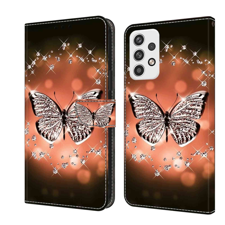 

For Samsung Galaxy A23 5G Crystal 3D Shockproof Protective Leather Phone Case(Crystal Butterfly)