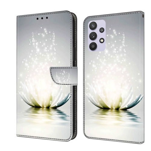 

For Samsung Galaxy A32 5G Crystal 3D Shockproof Protective Leather Phone Case(Light Lotus)