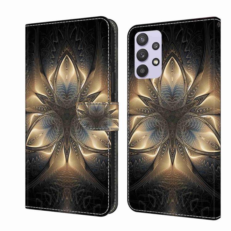 

For Samsung Galaxy A32 5G Crystal 3D Shockproof Protective Leather Phone Case(Luminous Building)