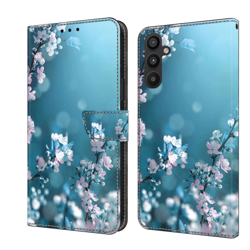 

For Samsung Galaxy A34 5G Crystal 3D Shockproof Protective Leather Phone Case(Plum Flower)