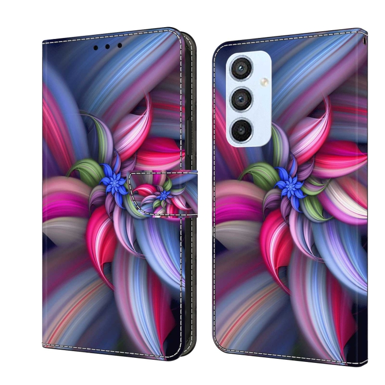 

For Samsung Galaxy A54 5G Crystal 3D Shockproof Protective Leather Phone Case(Colorful Flower)