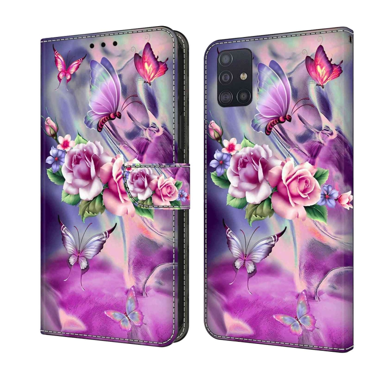 

For Samsung Galaxy A71 4G Crystal 3D Shockproof Protective Leather Phone Case(Butterfly)