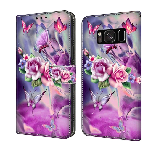 

For Samsung Galaxy S8 Crystal 3D Shockproof Protective Leather Phone Case(Butterfly)