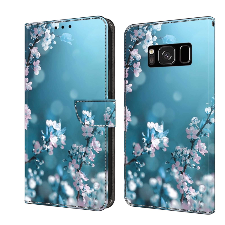

For Samsung Galaxy S8 Crystal 3D Shockproof Protective Leather Phone Case(Plum Flower)