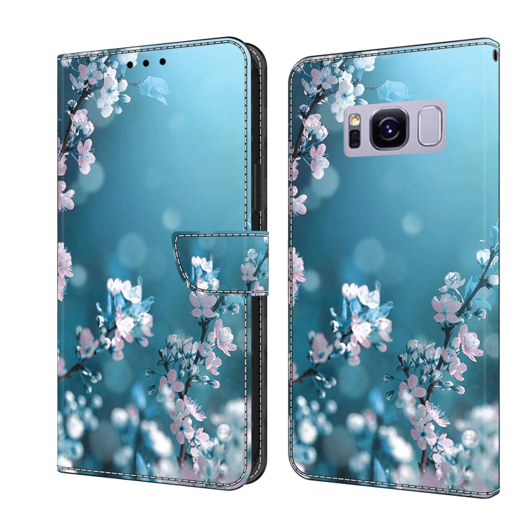 

For Samsung Galaxy S8+ Crystal 3D Shockproof Protective Leather Phone Case(Plum Flower)
