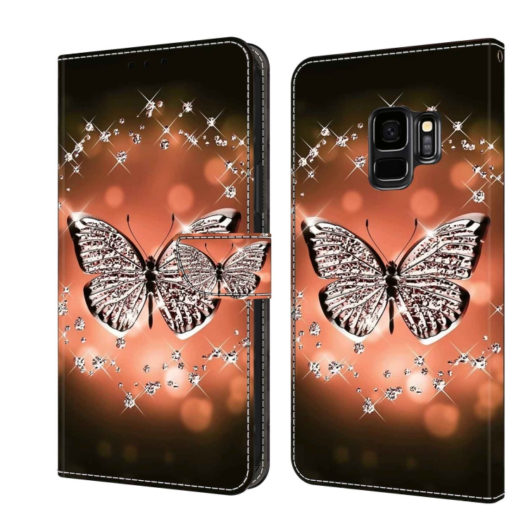 

For Samsung Galaxy S9 Crystal 3D Shockproof Protective Leather Phone Case(Crystal Butterfly)