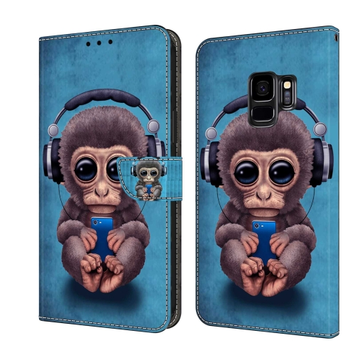 

For Samsung Galaxy S9 Crystal 3D Shockproof Protective Leather Phone Case(Orangutan)