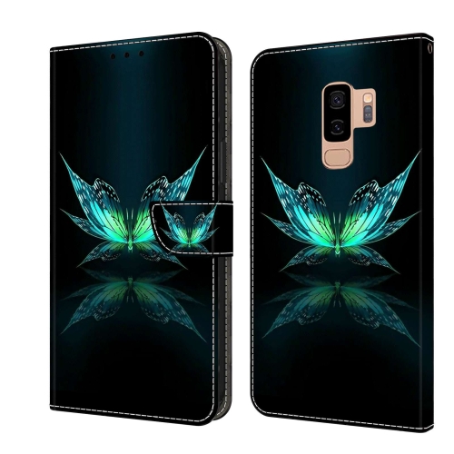 

For Samsung Galaxy S9+ Crystal 3D Shockproof Protective Leather Phone Case(Reflection Dutterfly)