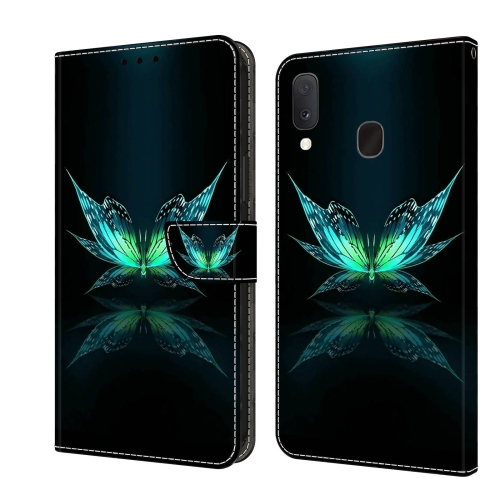 

For Samsung Galaxy S10e Crystal 3D Shockproof Protective Leather Phone Case(Reflection Dutterfly)